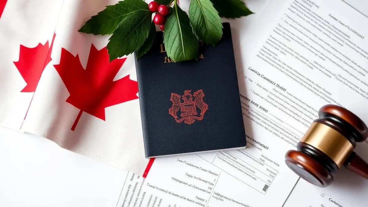 Marteau de justice en bois posé sur son socle à côté de livres de droit dans un bureau d'avocats moderne.